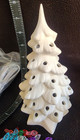 Ready To Paint Ceramic Bisque Vintage 1970 s Lighted Christmas Tree With Stand