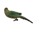 Vtg Porcelain Bisque Parakeet Budgie Clip On Bird Figure Ornament Made In Japan