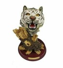 White Tiger Head Statue 3d Sculpture Michael Collection On Wooden Stand