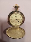 Silver Pocket Watch     White Dial     Quartz Sweep     Refurbished     New Battery 