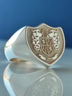 Personalized Shield Crest Ring Custom Family Coat Of Arms Sterling Silver Ring