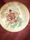 Set Of 6 Asian Art Bamboo Small Plates Can Be Displayed Or Used For Serving