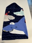 Pottery Barn Kids Terry Shark Crab Sailor Baby Hooded Towel Blue Beach Bath Pool
