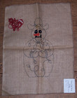 Texas Snowman Rug Hooking Pattern On Canvas started 6 5  X 13  prairie Craft