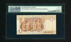 Egypt Banknote Red   Blue Inking Error  P50b   1986-89  1 Pound Pmg 66 Epq