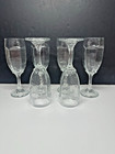 Libbey Chivalry Cordial Stemware Wine Glasses Hammered Clear Glass Set 6