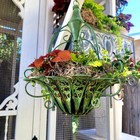 Hanging Wrought Iron Flower Planter Basket Green 16 