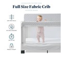Baby Delight Horizon Full Size Crib Breathable Mesh Walls Luxe Quilted - Gray