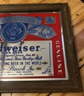 Vintage Budweiser Mirror- Beer Wood Framed Bar Man Cave Sign