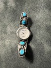 Vintage Navajo Richard Begay Sterling Silver Turquoise Cuff Watch Quartz