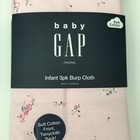Baby Burp Cloths Set 3 Soft  Absorbent Floral Pink White Stripes New   Baby Gap