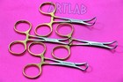 4x German Premium Quality Backhaus Towel Clamp 3 5  W  Gold Handle Surgical