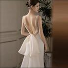 Women s Gorgeous Beaded Open Back Bowtie Mermaid Bridal Gown Wedding Dress Suns