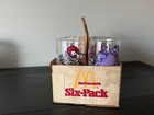 1977 Mcdonalds Glasses Action Series Set W Mcdonaldland Cardboard Carrier