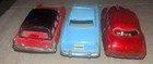 3 Vintage Friction Powered Tin Toy Cars Made In Japan