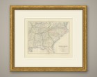 Antique Map Of The South Eastern United States With Cape Hatteras  Circa 1860
