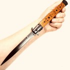 12      Long Wood Spring Assisted Open Stainless Blade Folding Pocket Knife