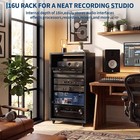 16u Av Rack Stand With Caster Wheels Network Stereo Recording Studio Rack