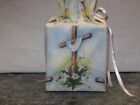 Easter Cross   Easter Lilies On Cotton Fabric Handmade  Square Tissue Box Cover