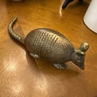 Vtg Solid Brass Armadillo Paperweight Figurine Texas Southwest Mcm Desk Art 8   