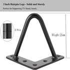Heavy Duty Hairpin Legs Solid Steel Table Feet 2 Rods Black 2 Inch 4 Pcs