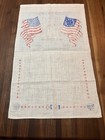 1976 Linen Calendar Tea Towel 200 Years Freedom Liberty Bell Usa Flag Vintage