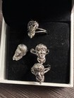 Vintage Original 1964 Silver Colored The Beatles Rings By Nems Set Of 4