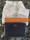 Nwt Coach F54626 Corner Zip Wristlet     Midnight Crossgrain Leather     Authentic