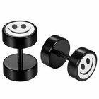 2pcs Stainless Steel Cz Round Ear Studs Earring Men Women Screw Back Earrings