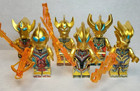 Set Of 6 Custom Lego Ultraman Gold Space Warriors Minifigures W  Fire Weapons