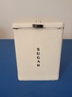Vintage Kreamer Kitchen Tin 4 Piece Set White Coffee Flour Tea Sugar Nice