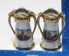 Pair Antique Rochester Ny City Hall Main Street Souvenir Vases Ceramic Germany