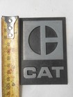 Vintage Caterpillar Chrome Cat Logo Emblem Oem Black Steel Diecast Metal