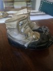 Victorian Era Antique Leather Baby Button-up Shoes Boots Tan   Black