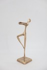 Vintage Brass Abstract Female Nude Ballerina Sculpture Modernist Figurine