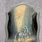 Vtg 80   s Unicorn Wall Plaque Hanging Waterfall Majestic 15 5   x22    Glitter