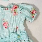 Handmade Blue Rose Floral Dress   Hairbow For 18  American Girl Doll Samantha