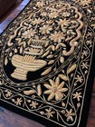 Exotic Handmade Gold Thread Carpet Rug Wall Hanging Art Kashmir Zari Stunning  
