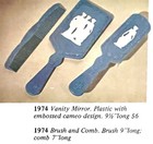 Vintage Avon Avonshire Blue Mirror  Hair Brush   Comb Vanity Set Nos 1974 Cameo
