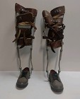 Vintage 1930s-40s Child s Polio Leg Braces W  Leather Straps Halloween Costume 