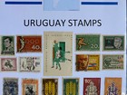 World  Uruguay Stamp Lot  Modern  Used Hinged  Mounted On 8  X 10  Plastic Sheet