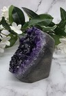 Aaa Grade Natural Amethyst Geode Cluster  Polished Sides  Uruguay Deep Purple 