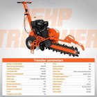 Trencher Digger Machine Gasoline Engine 15hp Trench Width 24in Us Warehouse
