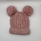 Cc Cute Toddler Kids Girls Pom Winter Warm Crochet Knit Hat Beanie Cap Lilac