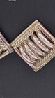 Priscilla Apache Signed Pa Sterling Silver Ribbed Square Post Earrings 