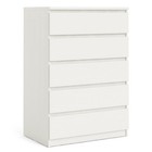 Tvilum Scottsdale 5 Drawer Chest In White Wood Grain