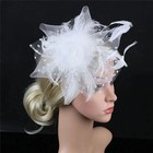 Mesh Feather Flower Hair Clip Fascinator Headband Women Party Hair Accessory