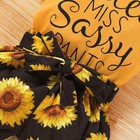 3pcs Newborn Baby Girl Sunflower Romper Bodysuit Pants Headband Outfits Clothes