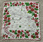 Vintage Souvenir State Travel Map Hankies   Florida  California  Indiana  More  