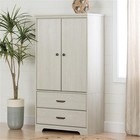 South Shore Versa 2 Drawer Door Armoire In Winter Oak
